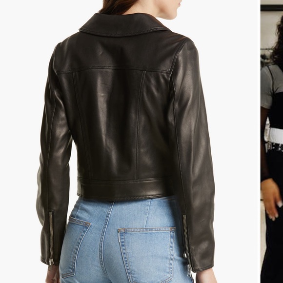 & Other Stories Slim Fit Leather Jacket - Picture 2 of 5